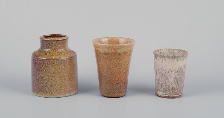Elly Kuch (1929-2008) and Wilhelm Kuch (1925-2022).Three unique ceramic vases.