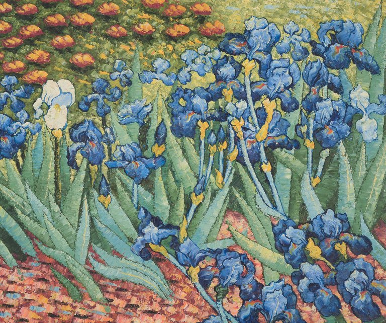 Ubekendt kunstner, olie på lærred.Blomstermark.