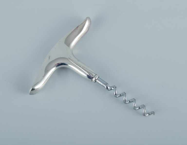 W & S Sørensen, Danish silversmith, "Patricia" corkscrew in sterling silver and stainless steel.