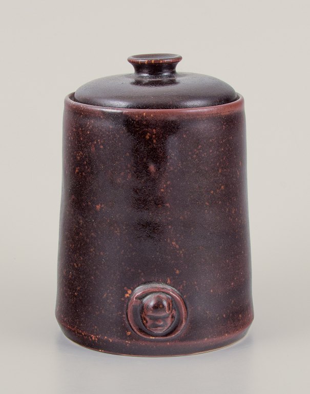 Rolf Fagerberg.Swedish Ceramicist.Unique ceramic lidded jar.