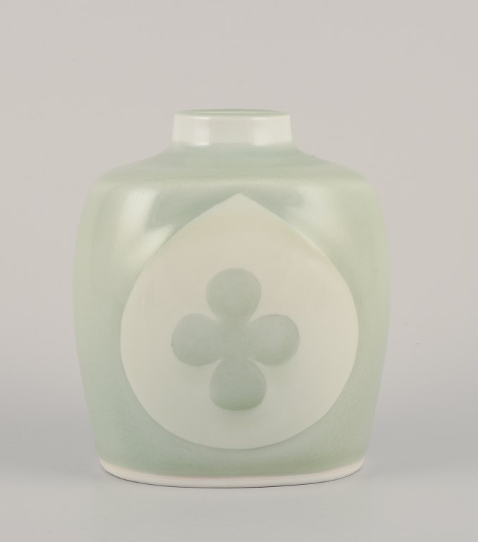 Nils Thorsson for Royal Copenhagen.Rare ceramic vase in celadon glaze.