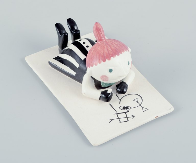 Arabia, Finland.Figurine of "Little My" from the Moomins in hand-painted ceramic.