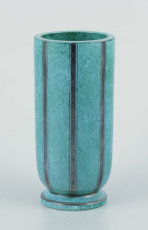 Wilhelm Kåge for Gustavsberg, Sweden.‘Argenta’ ceramic vase.