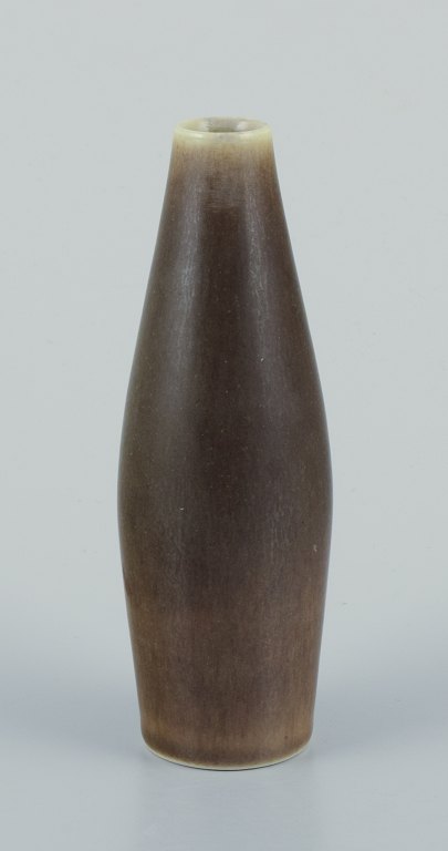 Per Linnemann-Schmidt for Palshus, Denmark. Slender ceramic vase with hare fur glaze.