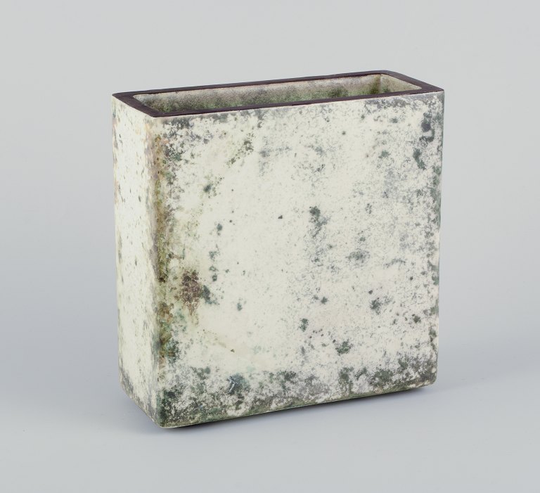 Hans Hedberg for Biot, France.Rectangular ceramic vase.