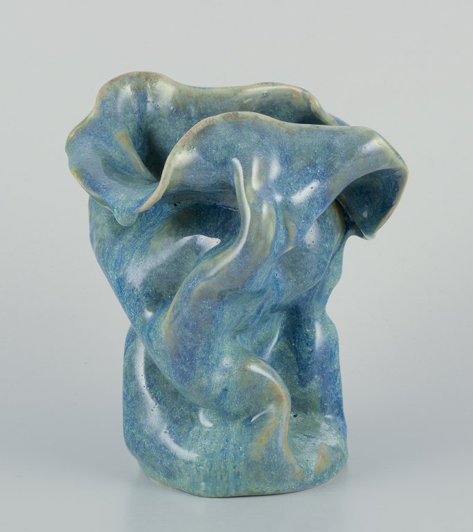 European studio ceramicist.Unique ceramic vase. Organic shape.