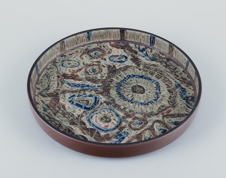 Niels Thorsson for Royal Copenhagen.Low "Baca" bowl in earthenware.