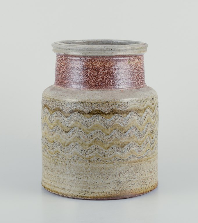 Nils Kähler for Kähler.Stor keramikvase i modernistisk stil.