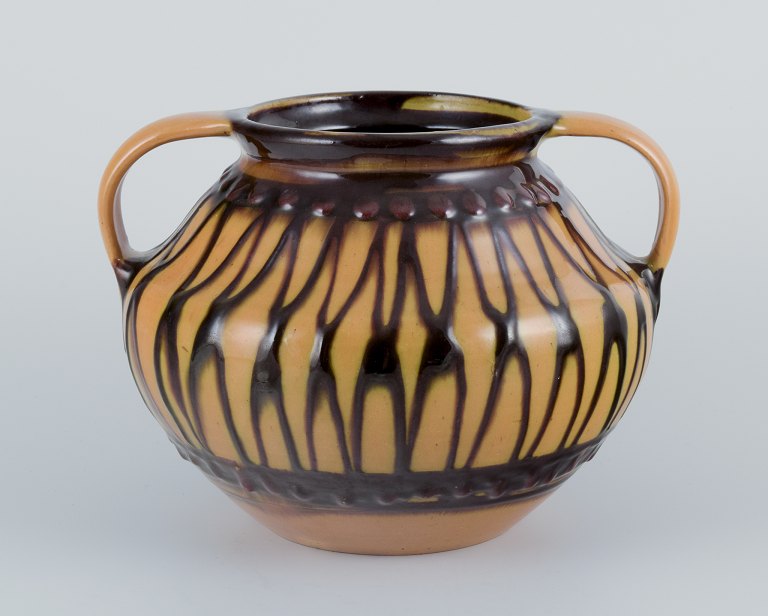 Kähler, Denmark. Ceramic vase.Classic shape with two handles.