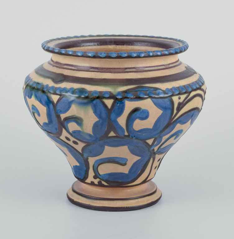 Kähler, Denmark.Ceramic vase in cow horn technique.