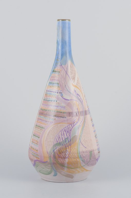 Professor Monica Grandi, Italian ceramicist.Unique ceramic vase with abstract motif.