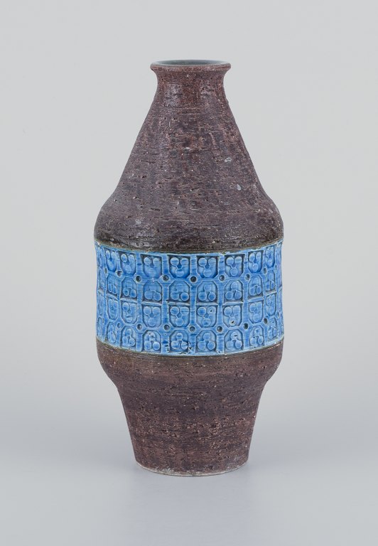 Aldo Londi for Bitossi.Large vase in Rimini blue glazed ceramic.