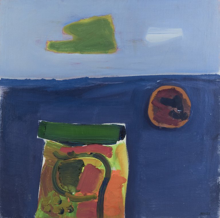 Lars Bertle, Svensk kunstner, olie på lærred opsat på plade.
Abstrakt komposition.