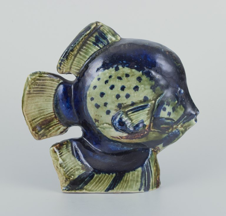 Carl Harry Stålhane for Designhuset, Sweden.Unique sculpture of fish in stoneware.