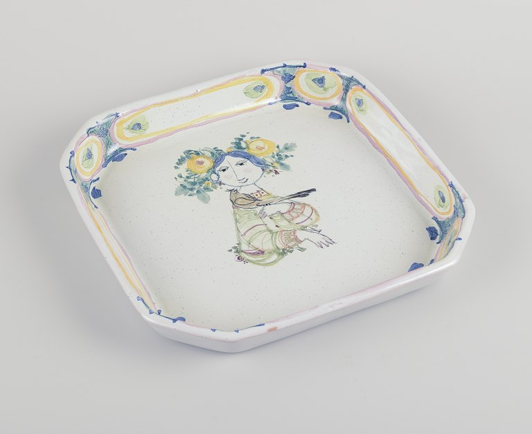 Bjørn Wiinblad for Det Blå Hus.Unique octagonal ceramic bowl/wall relief.