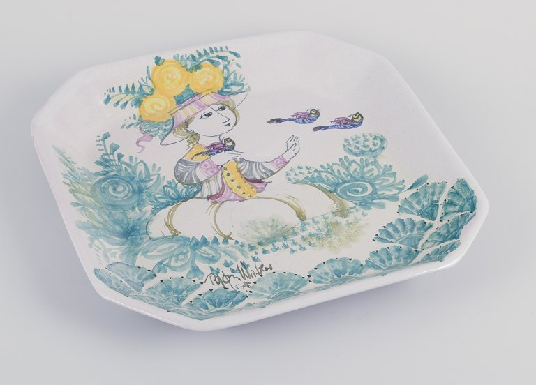 Bjørn Wiinblad for Det Blå Hus.Unique octagonal ceramic bowl/wall relief.