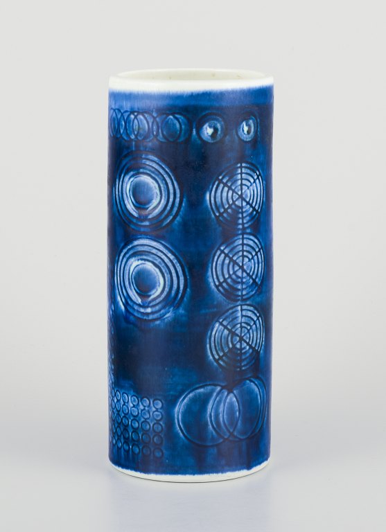 Olle Alberius for Rörstrand."Sarek" ceramic vase in modernist design.