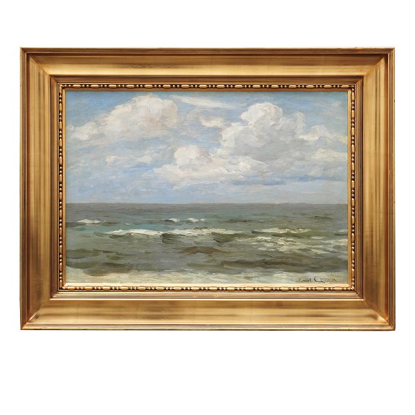 Carl Locher, 1851-1915, seascape, oil on canvas. Signed Carl Locher. Visible 
size: 48x71cm. Mit Rahmen: 71x93cm