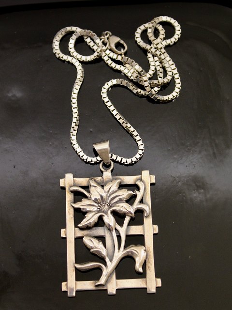 Art deco 830 sølv vedhæng