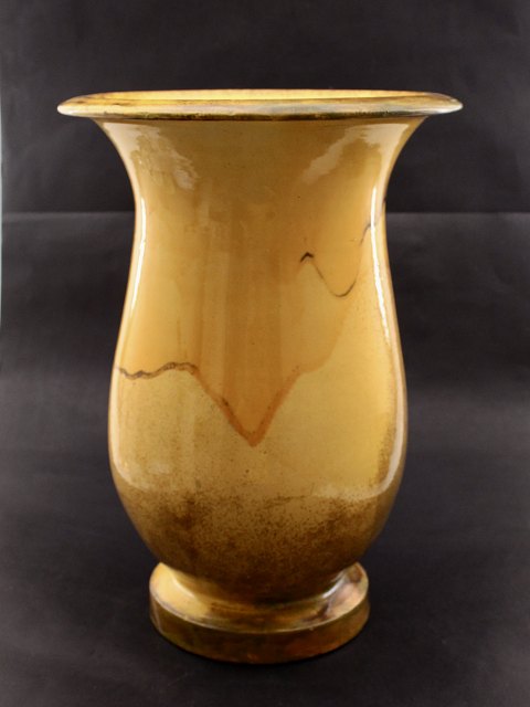 H A Kähler uran gul klokkeformet gulv vase