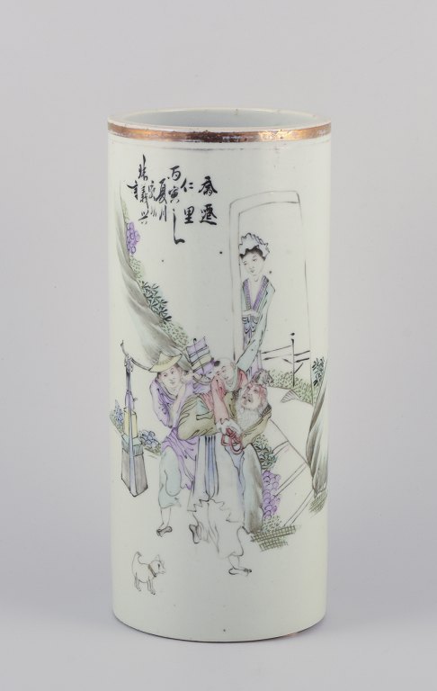 Antik kinesisk penselholder af porcelæn.