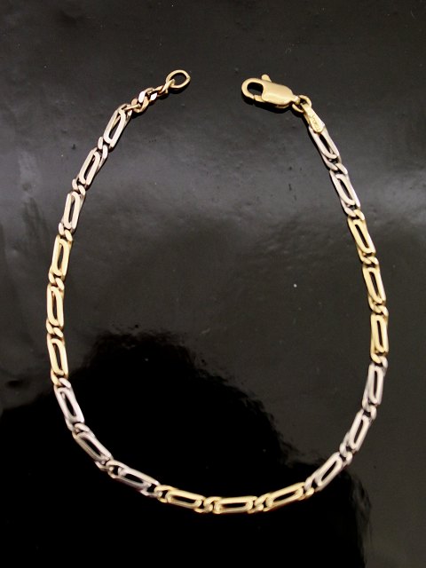 14 karat rød og hvid guld armlænke