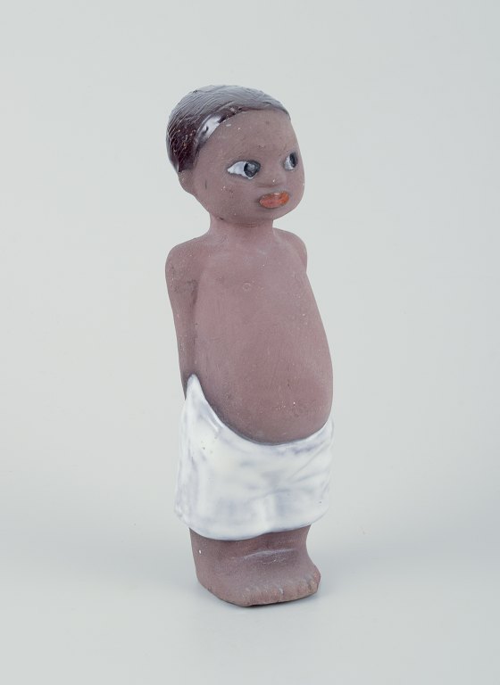 Mari Simmulson for Upsala Ekeby.Figure of a child. Glazed stoneware.