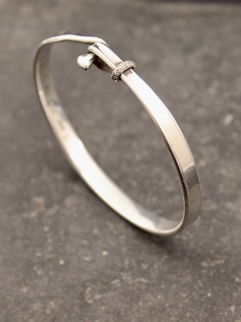 Georg Jensen Sterling silver Turan bangle with diamonds #204
