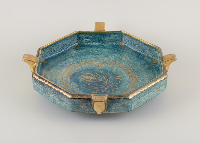 Josef Ekberg (1877-1945) for Gustavsberg, Sweden.Large octagonal ceramic bowl.