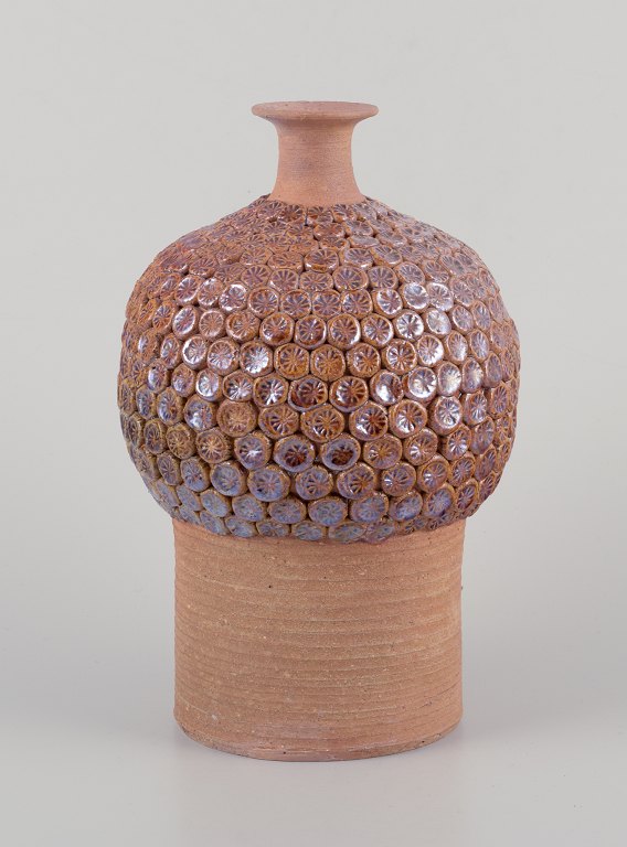 Rolf Fagerberg, Swedish ceramist.Unique clay vase.