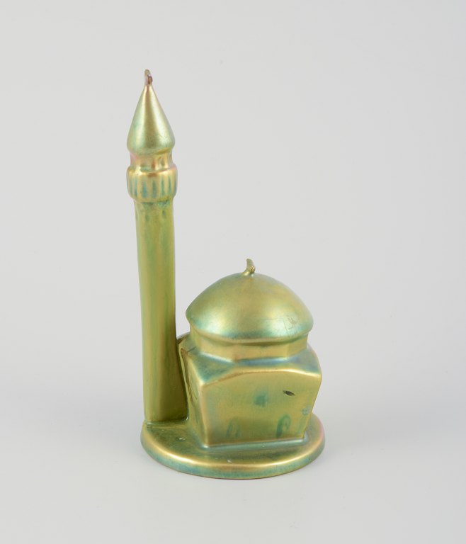 Zsolnay, Ungarn.Skulptur af keramik i form af minaret.