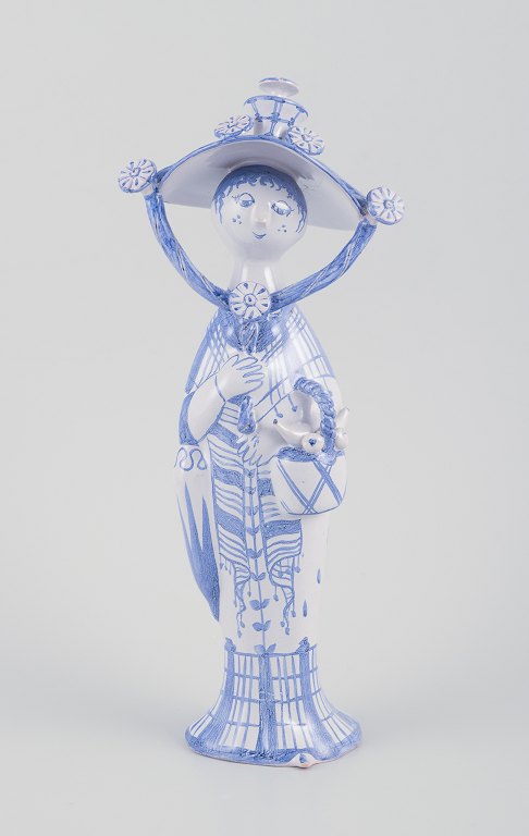 Bjørn Wiinblad (1918-2006). ‘Autumn’ from the series ‘The Four Seasons’, figurine in blue-glazed earthenware.