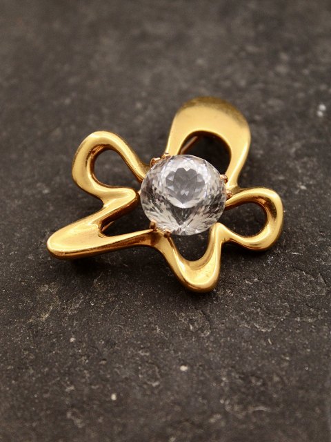 Georg Jensen "Splash" broche med cubic zirkon #321