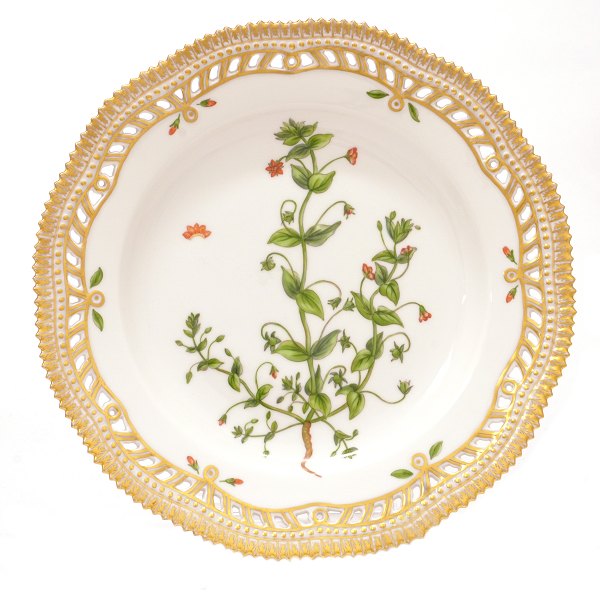 Royal Copenhagen Flora Danica dinner plate 3553. "Anagallis arvensis L.". D: 
25,5cm