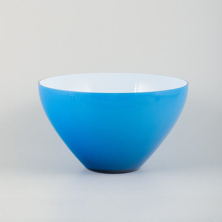 Kastrup Glas, Denmark.Large turquoise bowl.