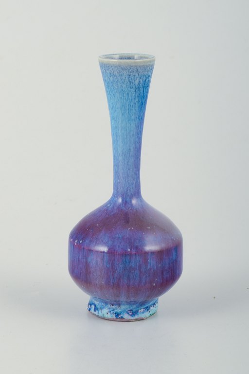 Berndt Friberg, stoneware vase, studio hand for Gustavsberg. Aniara glaze.
