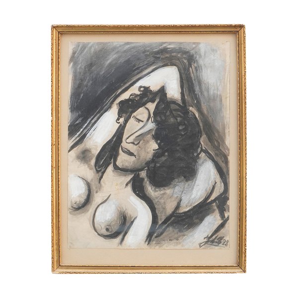 John Christensen, 1896-1940, water color. Portrait of the artist