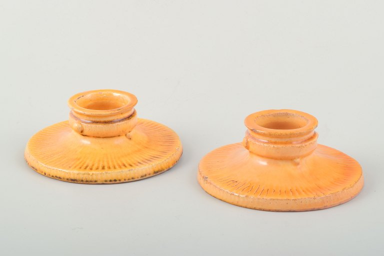 Par lysestager, Svend Hammershøi, Kähler, Danmark, ca. 1930’erne.