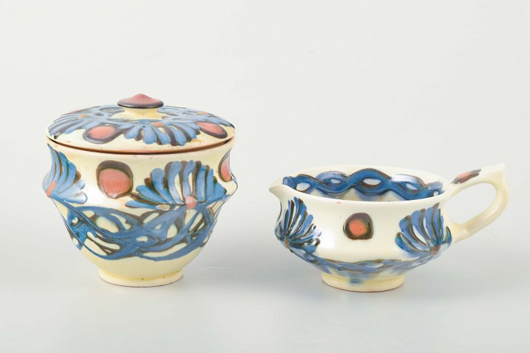 Kähler, DenmarkCreamer and sugar bowl from the Marguerite service.