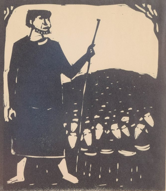 Åke Holm
Træsnit med bibelsk motiv.