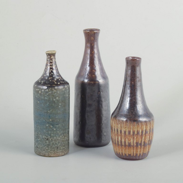 Wallåkra KeramikThree small vases, Mid-Century.