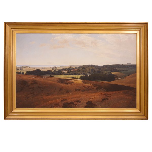 Janus la Cour, 1837-1909, oil on canvas. View over the landscape at the Manor 
Skærsø, Denmark. Signed and dated 1893. Visible size: 92x148cm. With frame: 
117x175cm