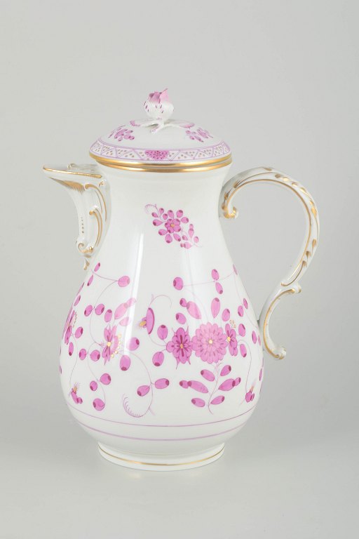 Meissen, “Pink Indian”Kaffekande, tidligt 1900-tallet.