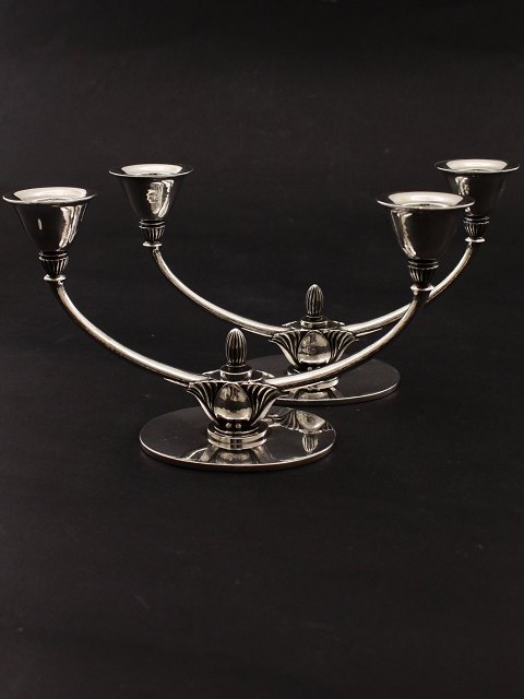 Georg Jensen 2 armet sterling sølv art deco lysestager 273A