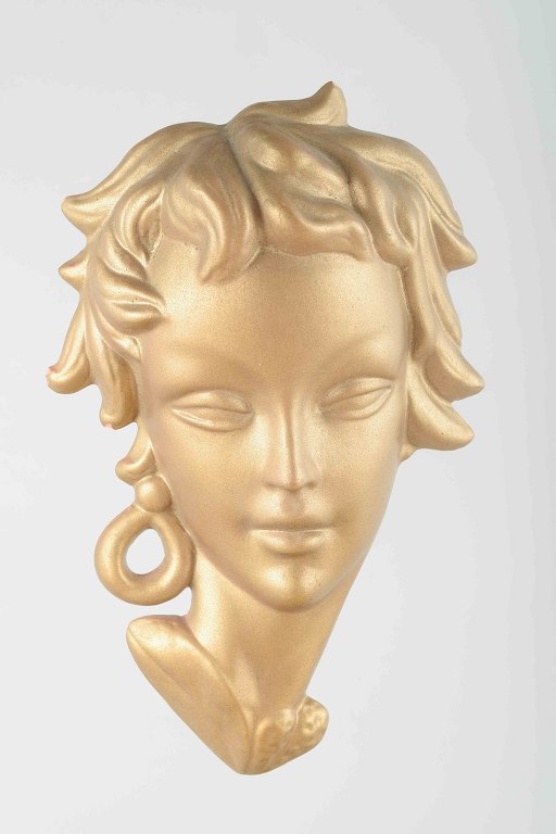 Italian wall relief, female head, 1950s.