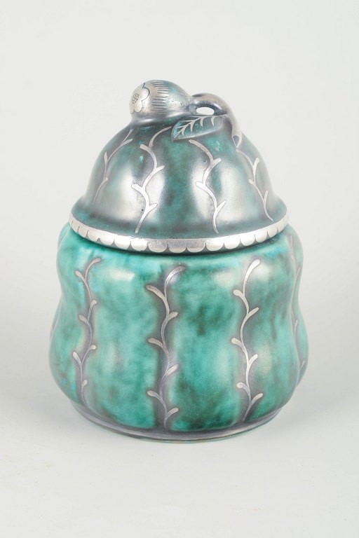 Wilhelm Kåge for GustavsbergLidded jar from the Argenta series, 1940s.