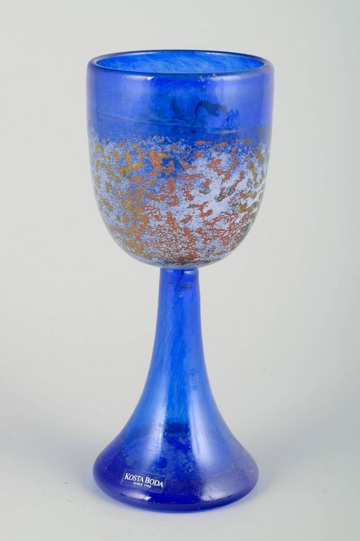 Kjell Engman for Kosta BodaArt glass wine glass, 1980/90s.