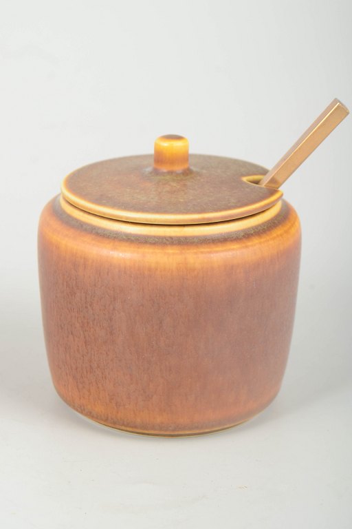 Per Linnemann-Schmidt for PalshusJam pot with Scanline spoon, 1970s.
