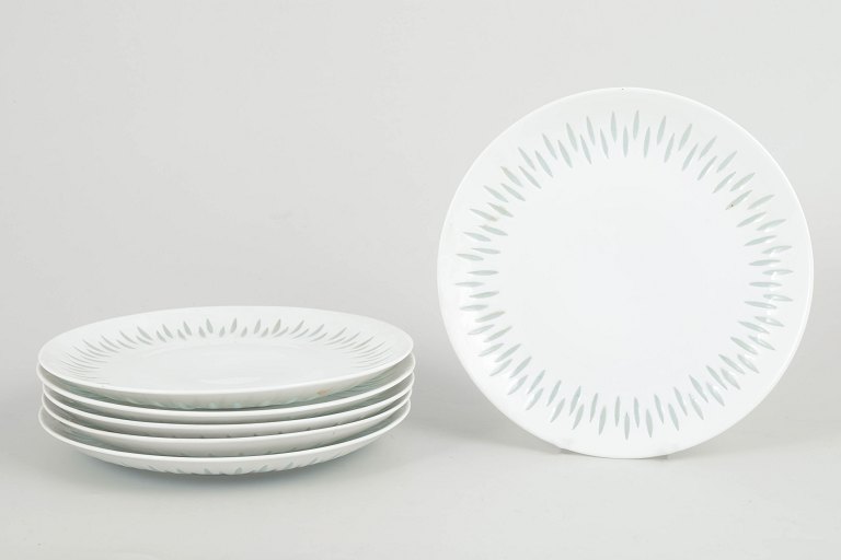 Friedl Holzer-Kjellberg for ArabiaSet of six salad dessert plates, 1970s.
