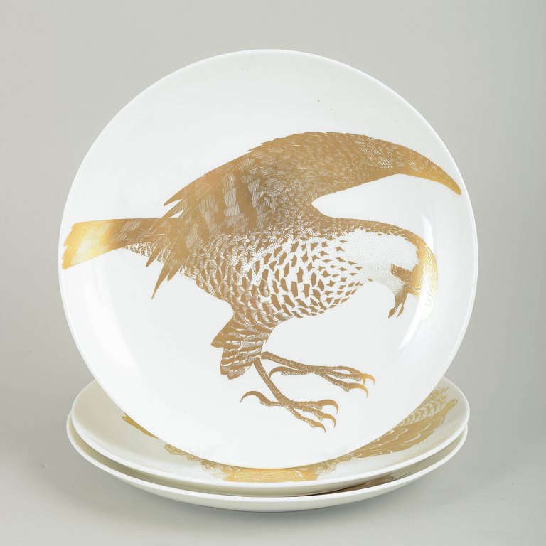 Paul Hoff for Gustavsberg, “Arter i fara” three plates.